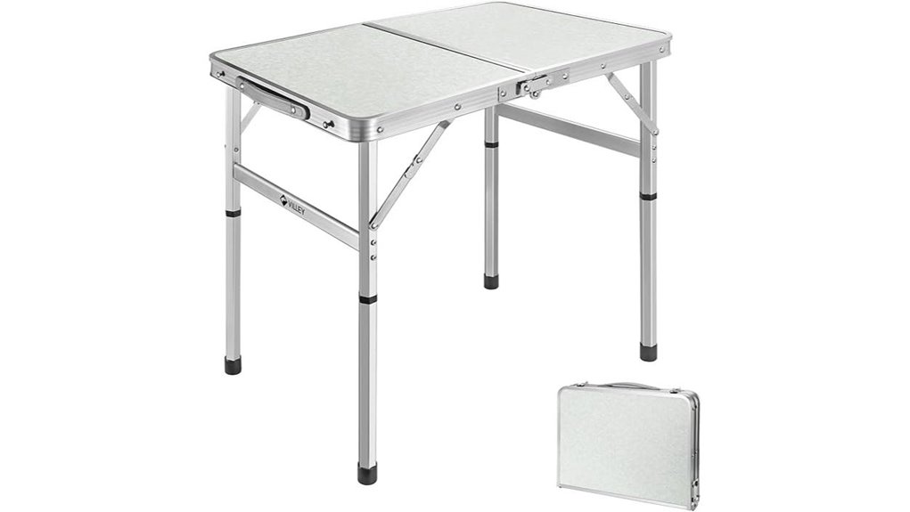 adjustable aluminum camping table