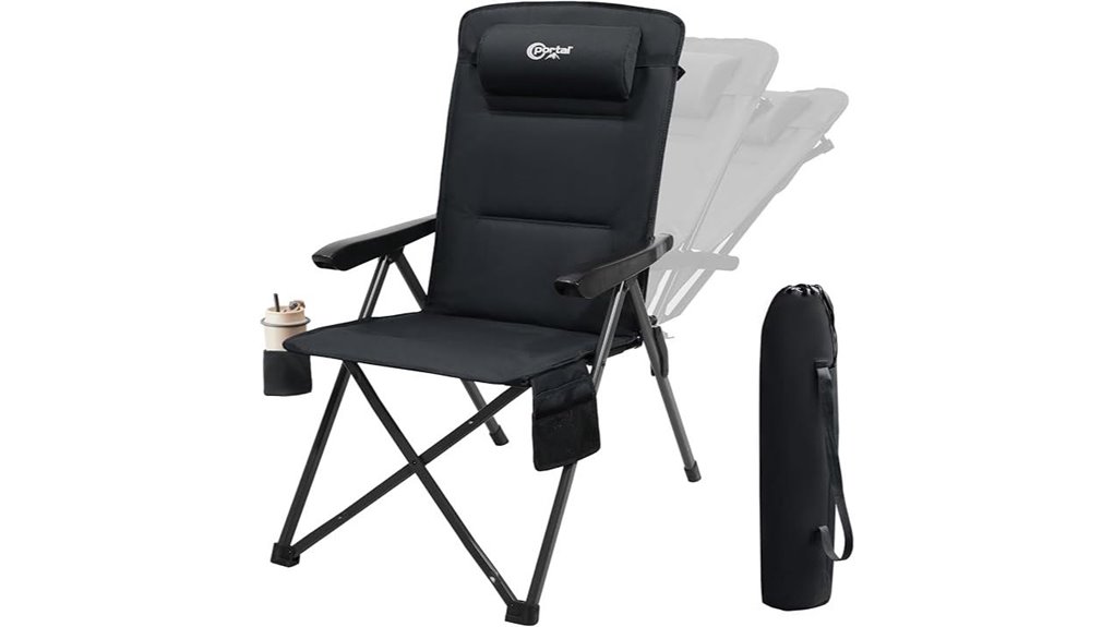 adjustable back camping chair