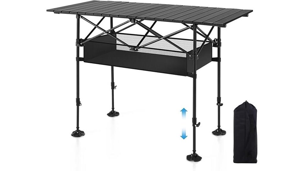 adjustable height camping table