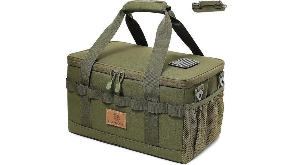army green camping bag