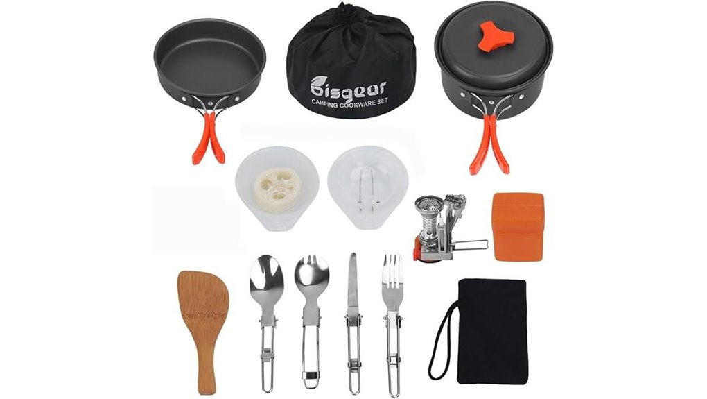 bisgear camping cookware set