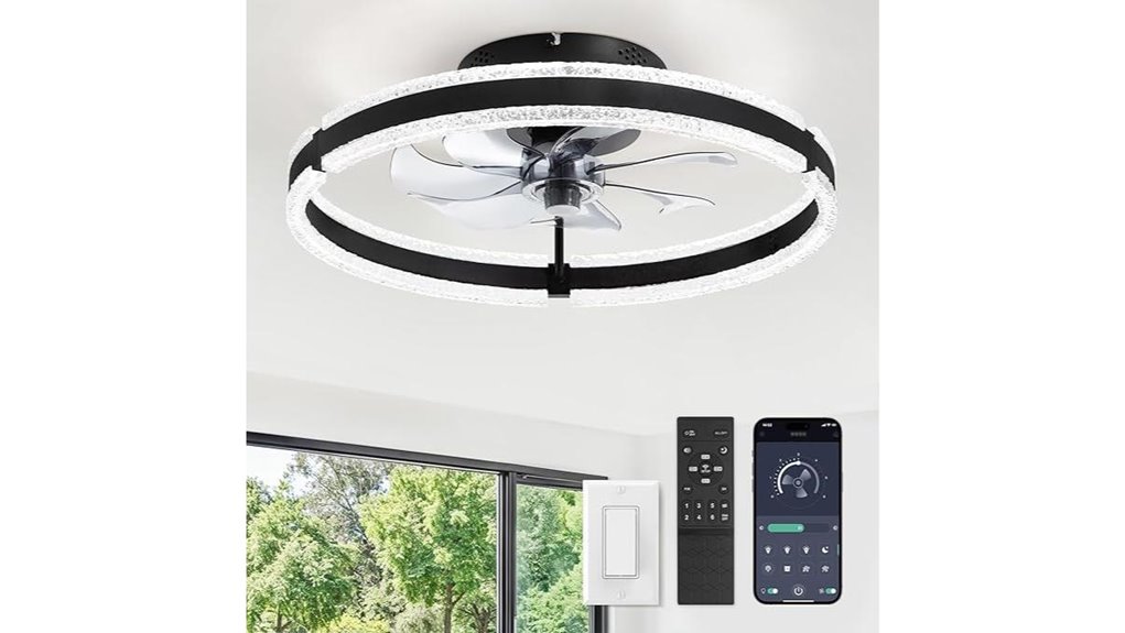 black ceiling fan light