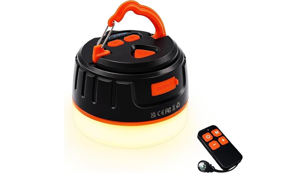 bright orange camping lantern