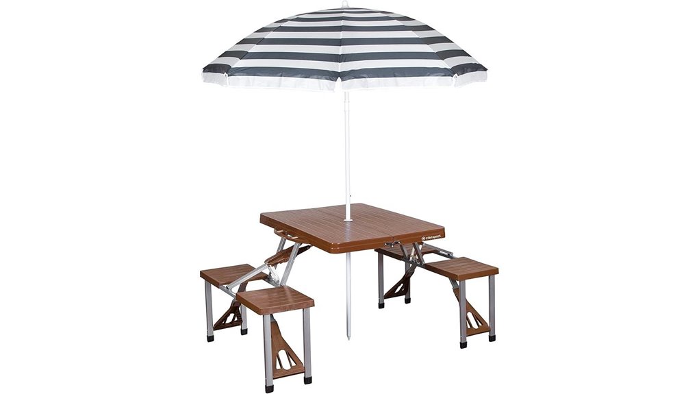 brown picnic table set