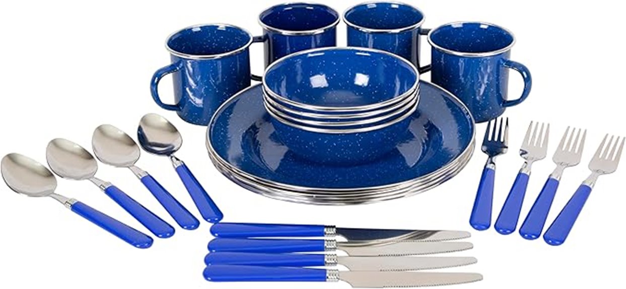 camping enamel tableware set
