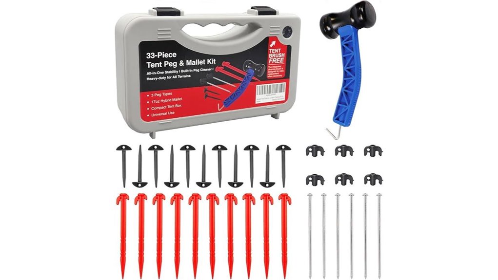 camping stake and tools
