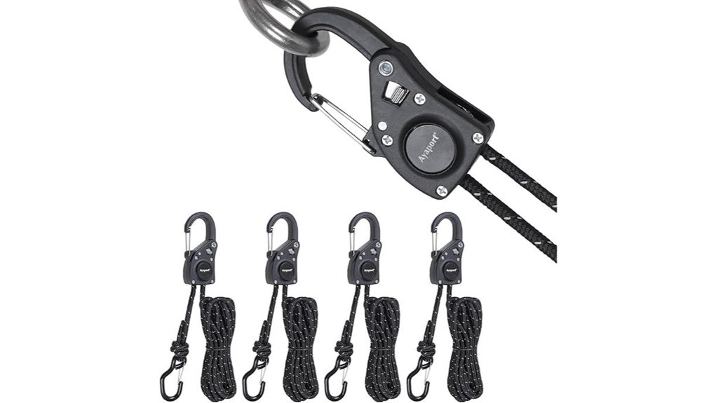 carabiner clip ratchet tie down