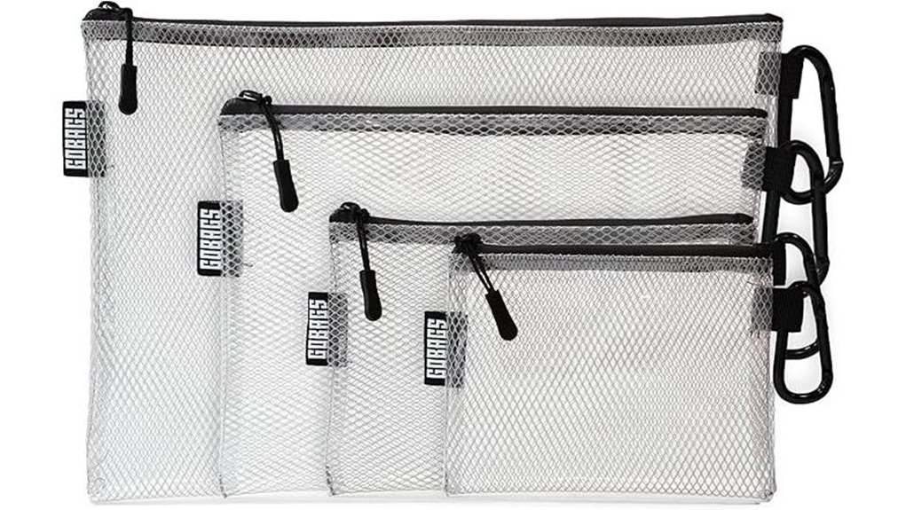 clear zipper pouch set