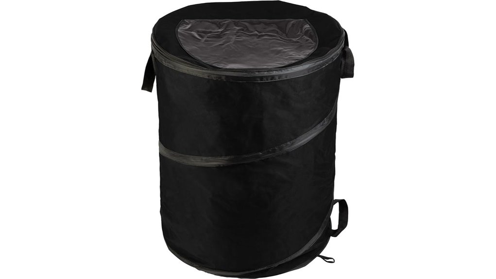 collapsible black trash can
