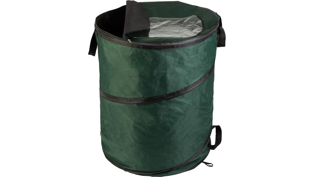 collapsible green trash can
