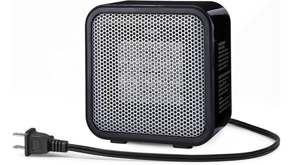compact black ceramic heater