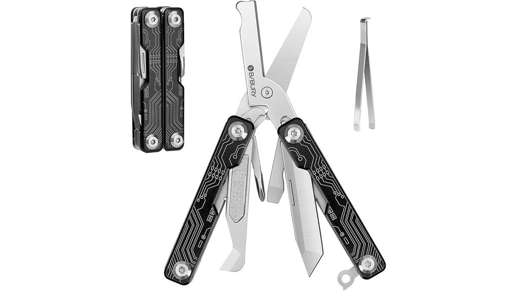 compact multifunctional keychain scissors