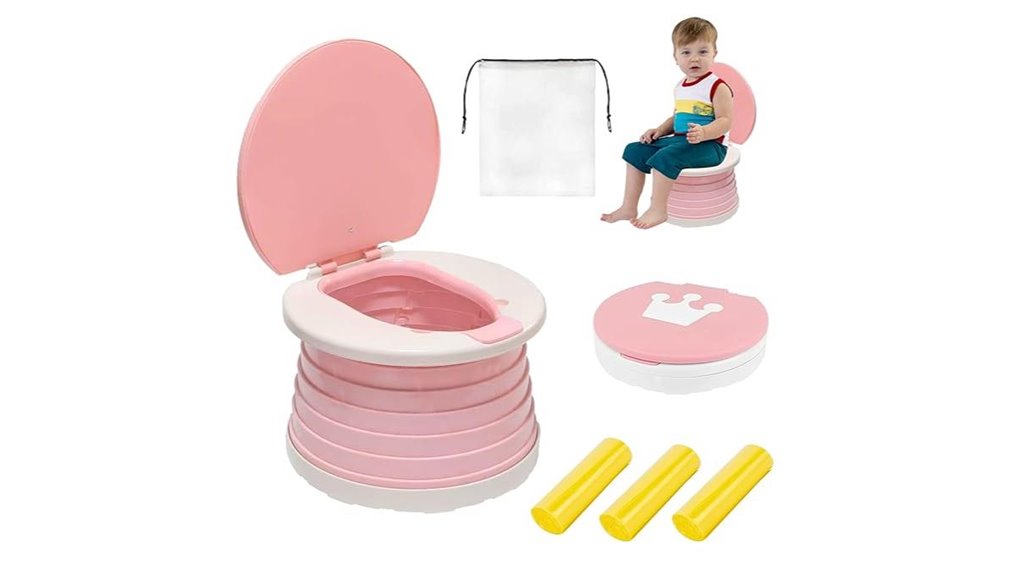 compact pink potty seat