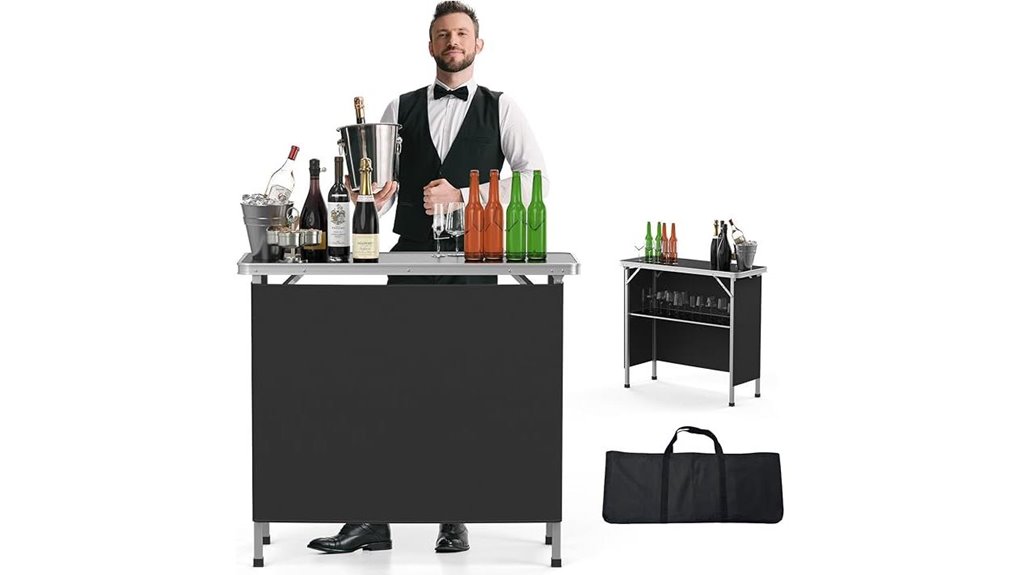 compact two tier bar table