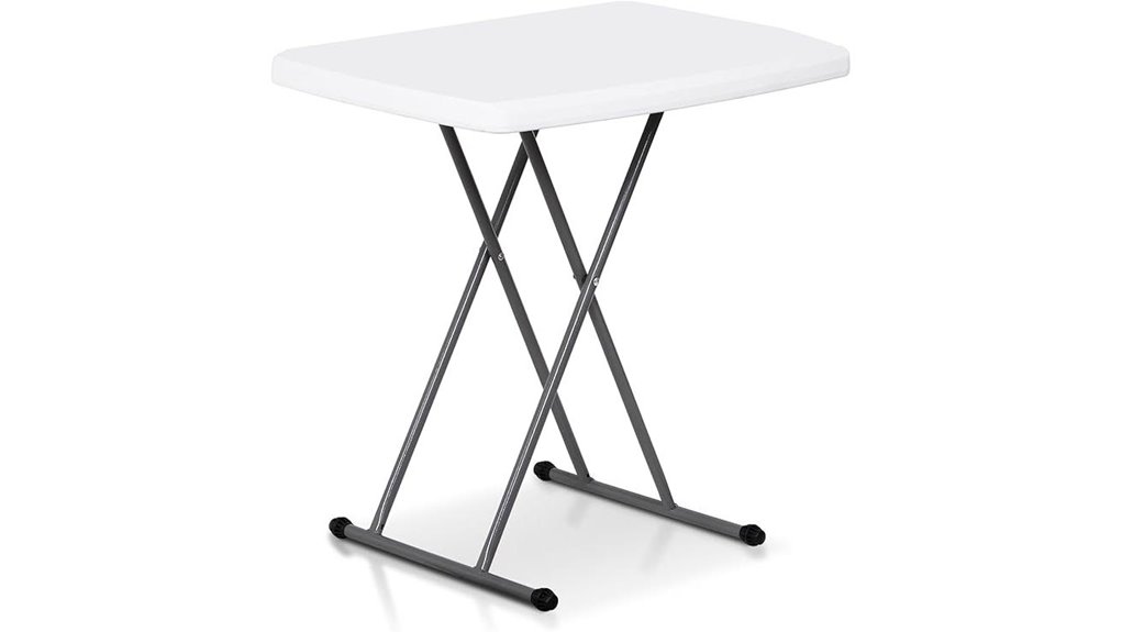 compact white folding table