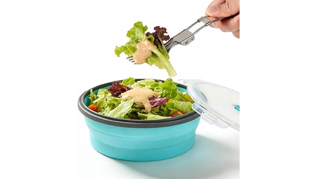 coral camping bowl set