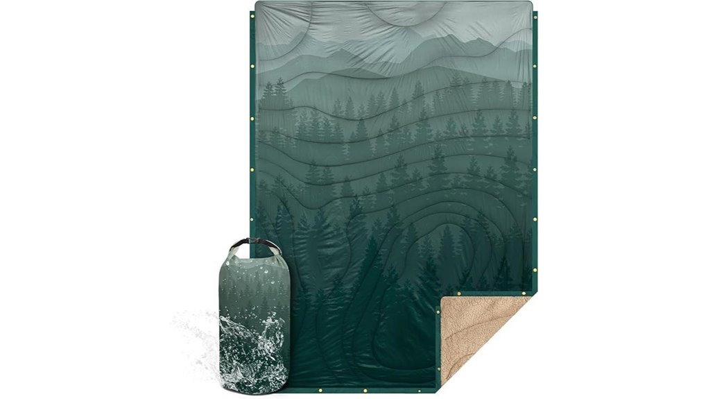 cozy sherpa lined camping blanket