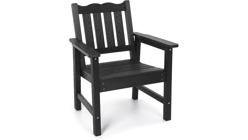 durable black patio chair