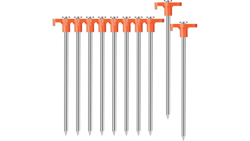 durable orange tent stakes