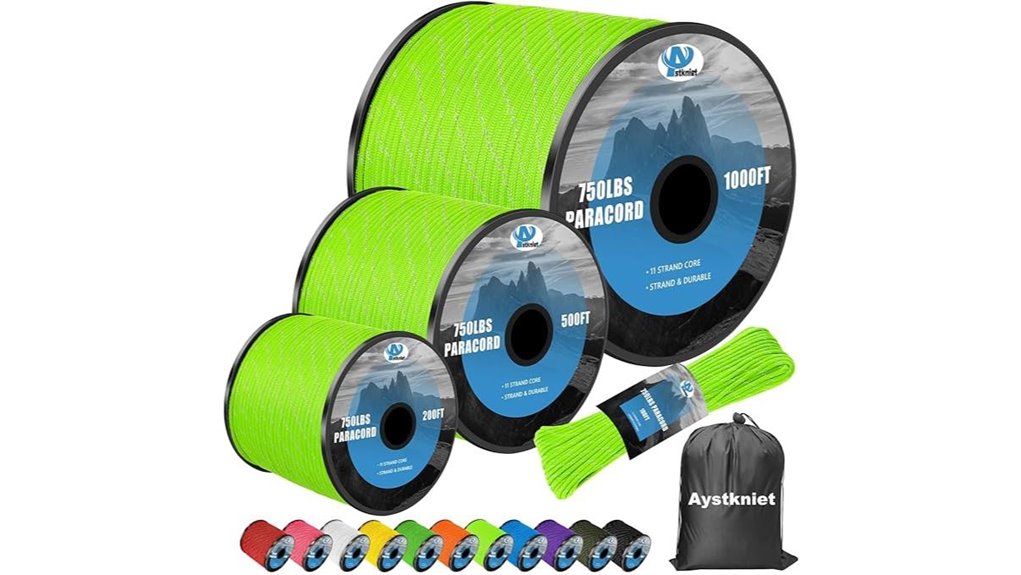 durable reflective paracord rope