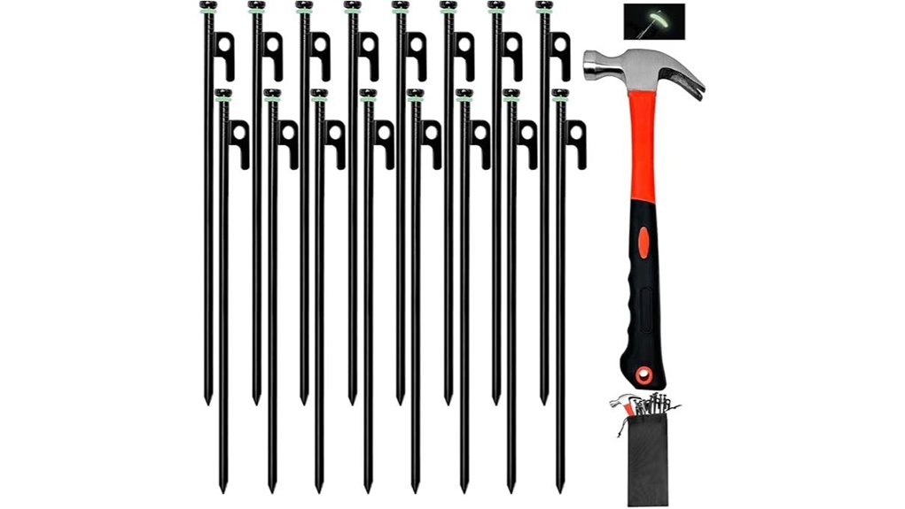 durable tent stake set
