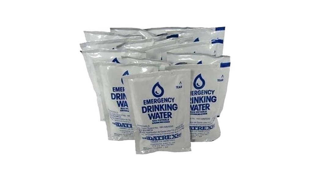 emergency water supply packs