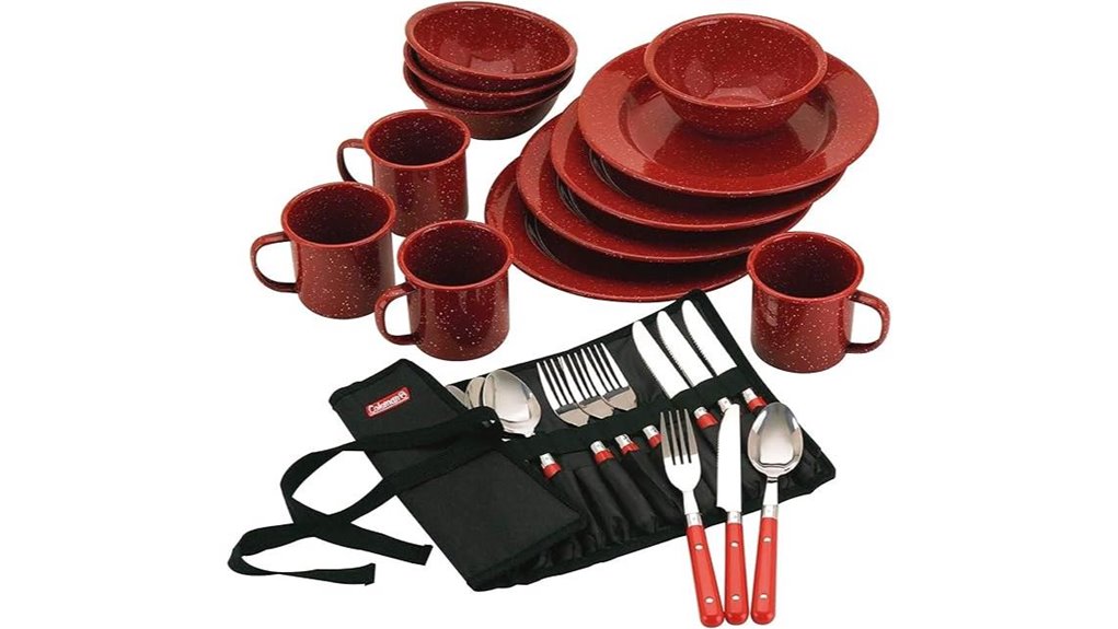 enamel dinnerware set collection