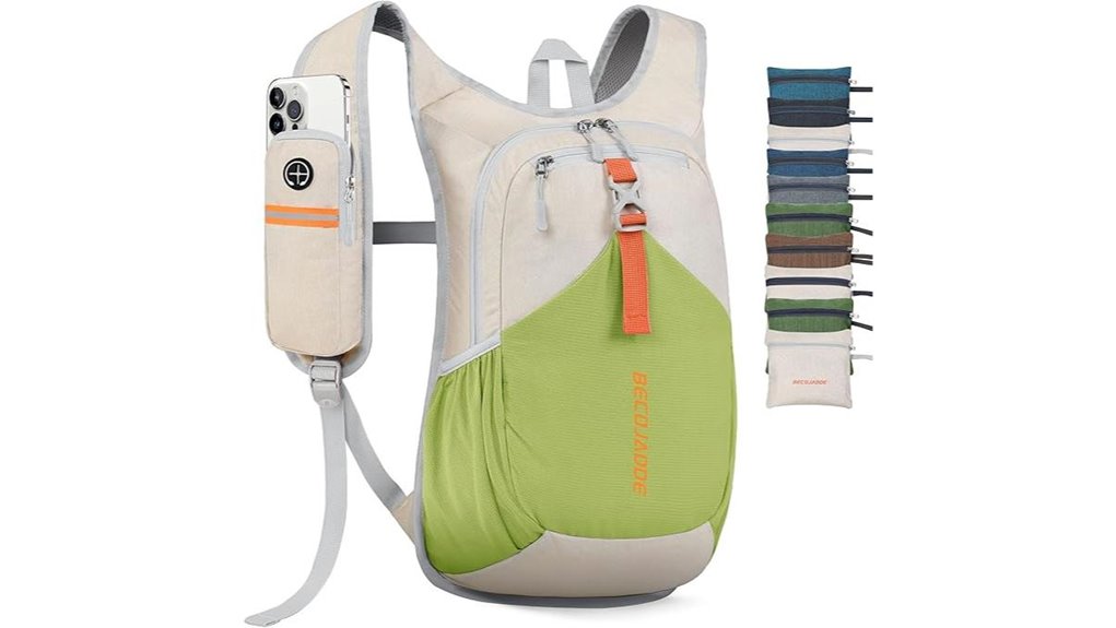 foldable hiking backpack beige
