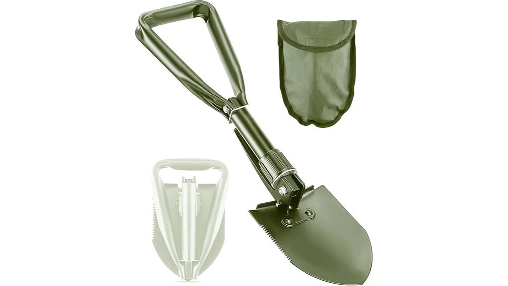 folding ergonomic camping shovel