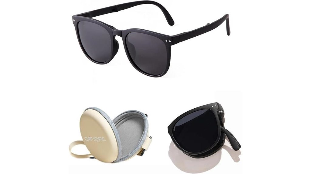 folding polarized sunglasses included