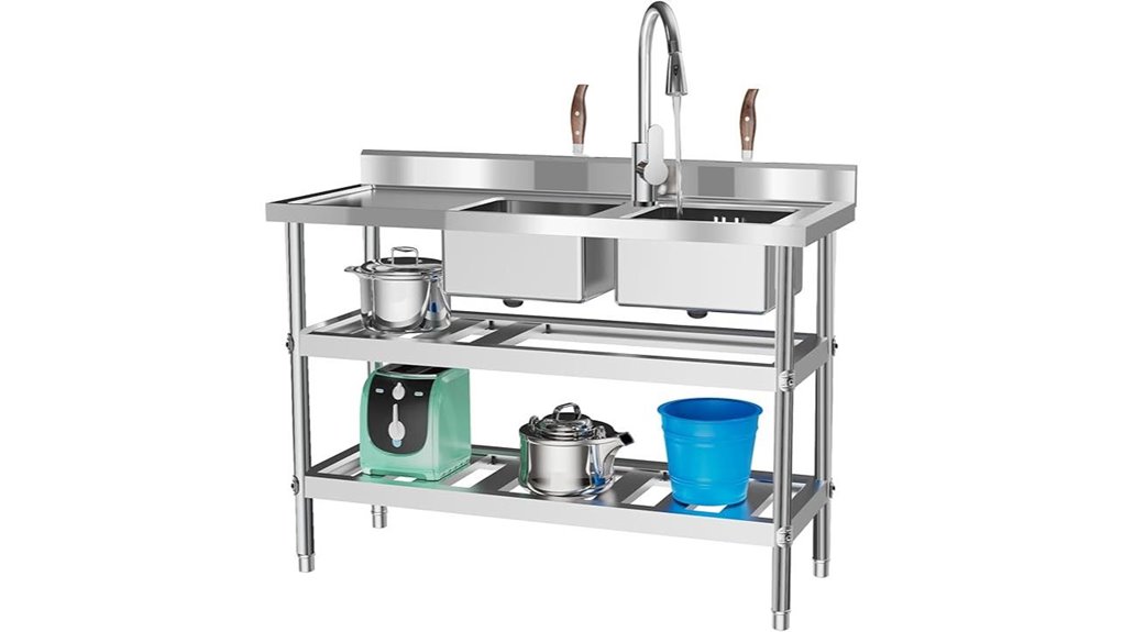 freestanding stainless steel sink
