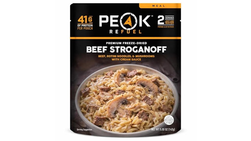 freeze dried camping meal