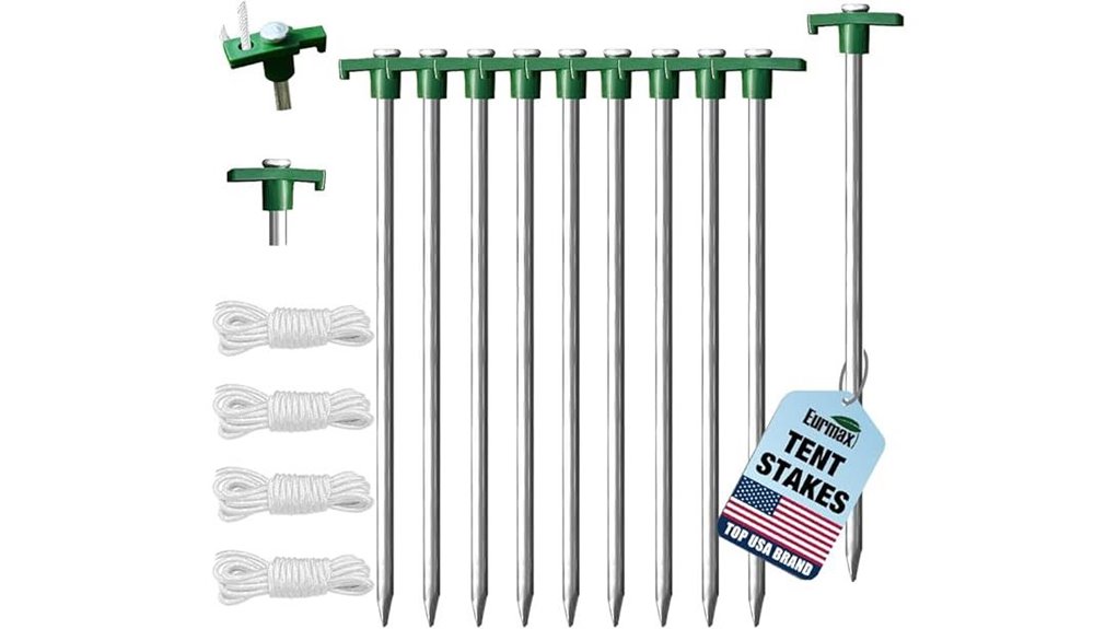 galvanized tent stakes set