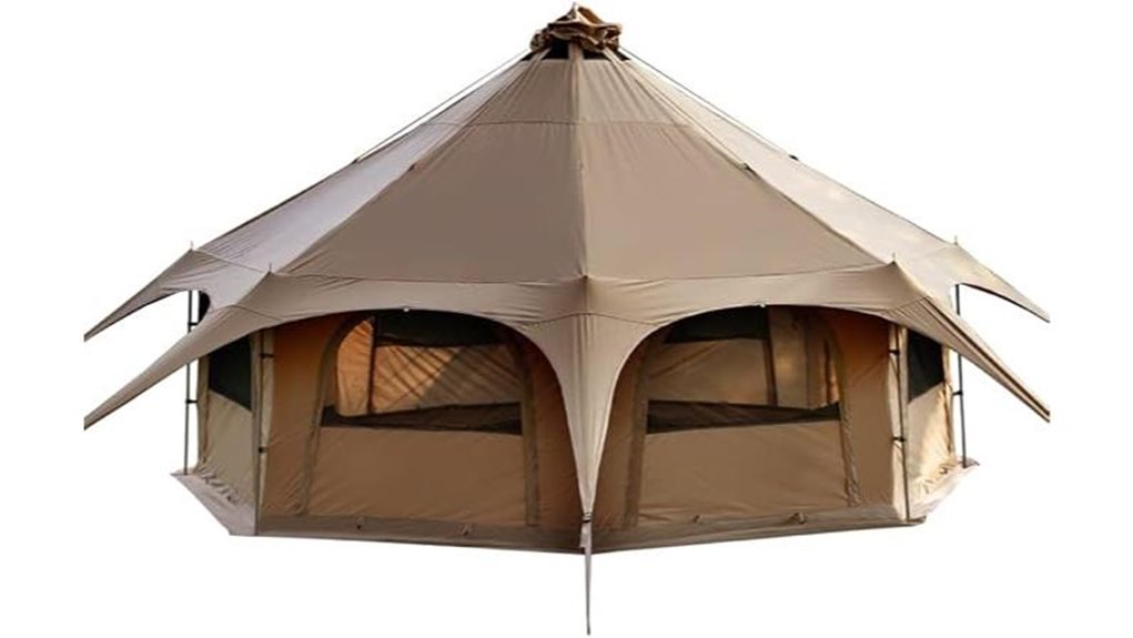 glamping tent with stove
