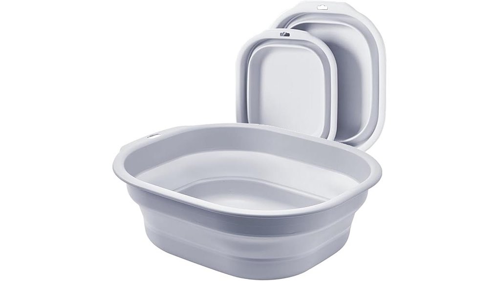 gray collapsible wash basin