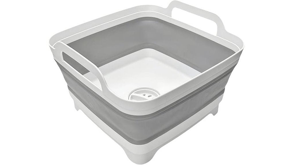 gray collapsible wash basin