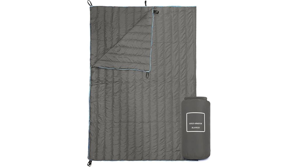 gray gold armour blanket
