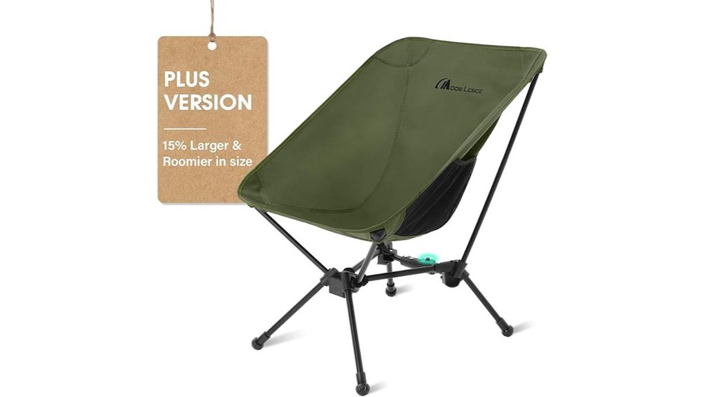 green portable camping chair
