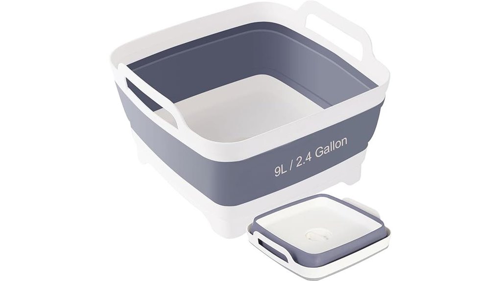 grey collapsible dish basin