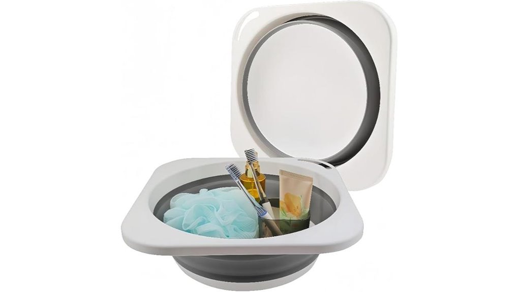 grey portable folding basin