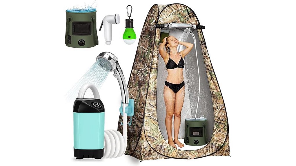 illuminated portable camping shower