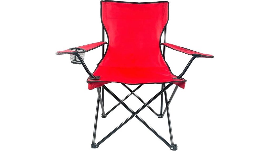 large red camping chair