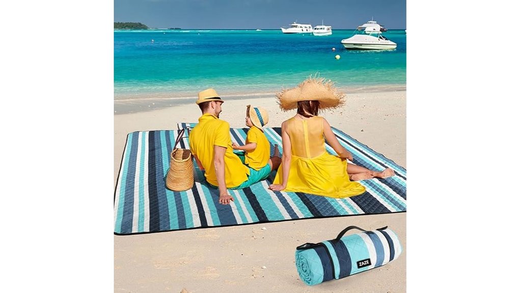 large striped picnic blanket