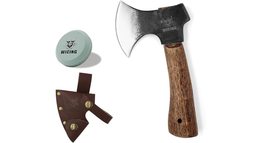 leather sheathed hand axe