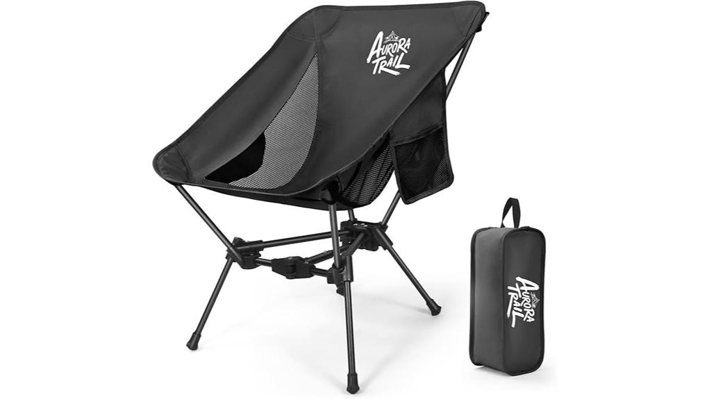 lightweight black camping chair