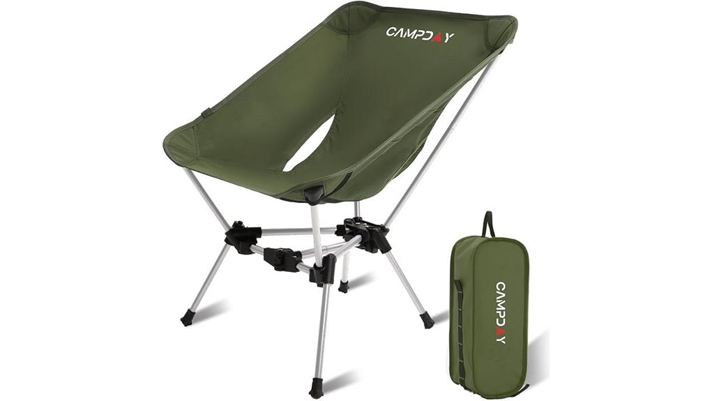 lightweight green camping chair