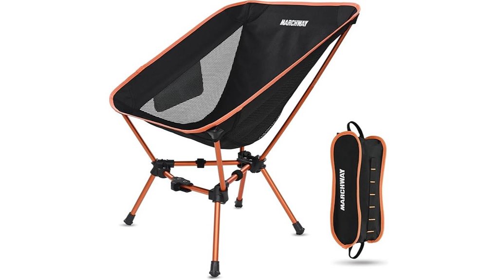 lightweight orange camping chair