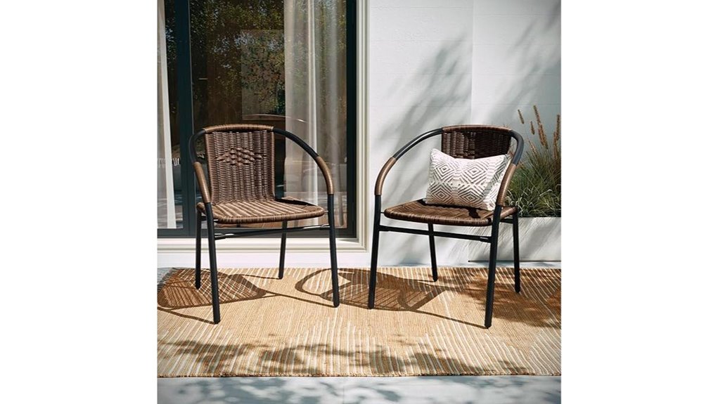 modern rattan stack chairs