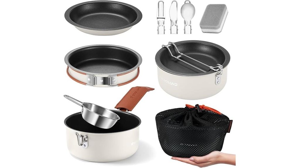 non stick camping cookware set