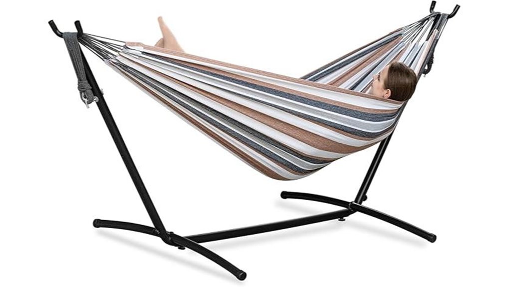 outdoor indoor double hammock set